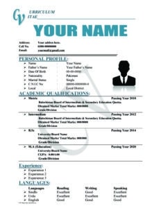 Free CV templates Word – professional CV for jobs and internships